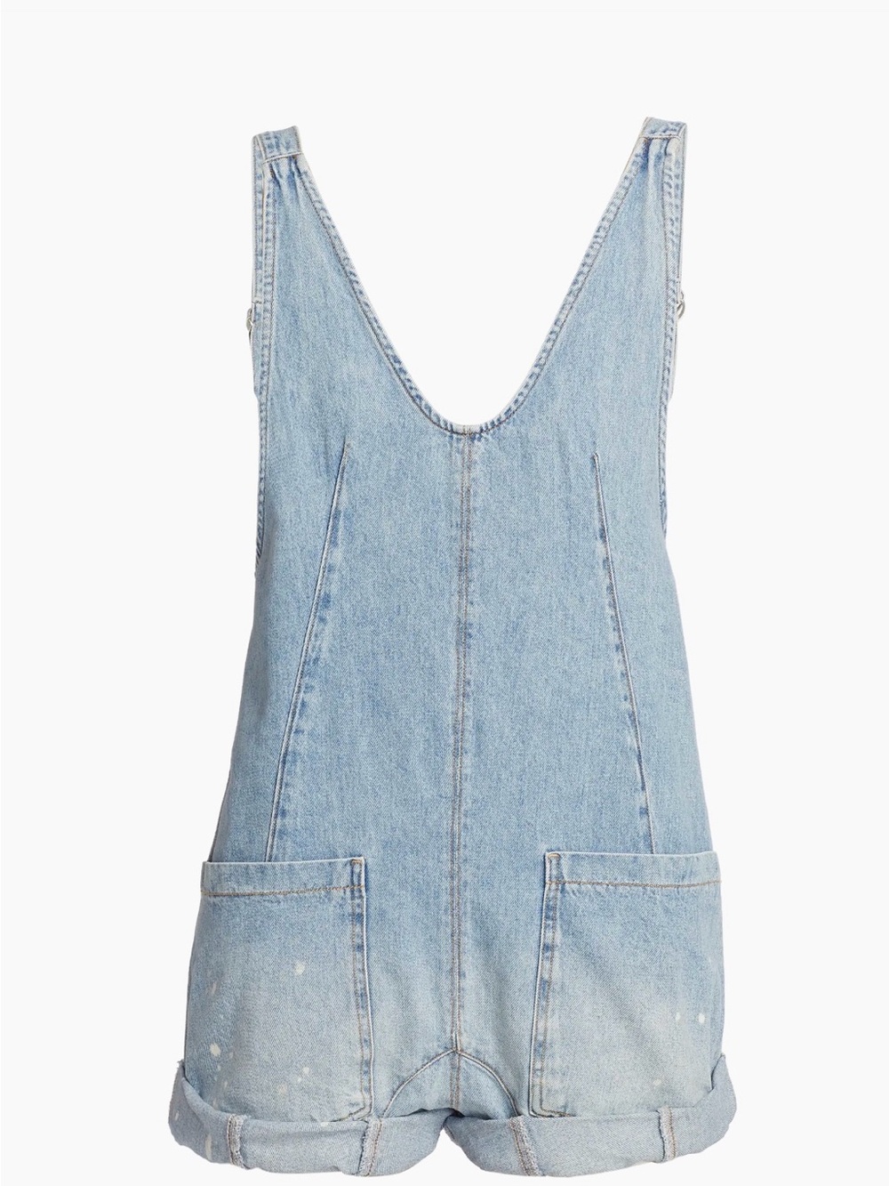 We The Free Light Blue Denim Shortalls/ Free People High Roller denim romper
